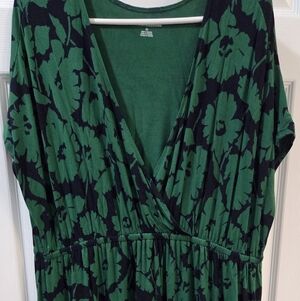 Amazon Essentials Green and Black Floral Maxi Dress